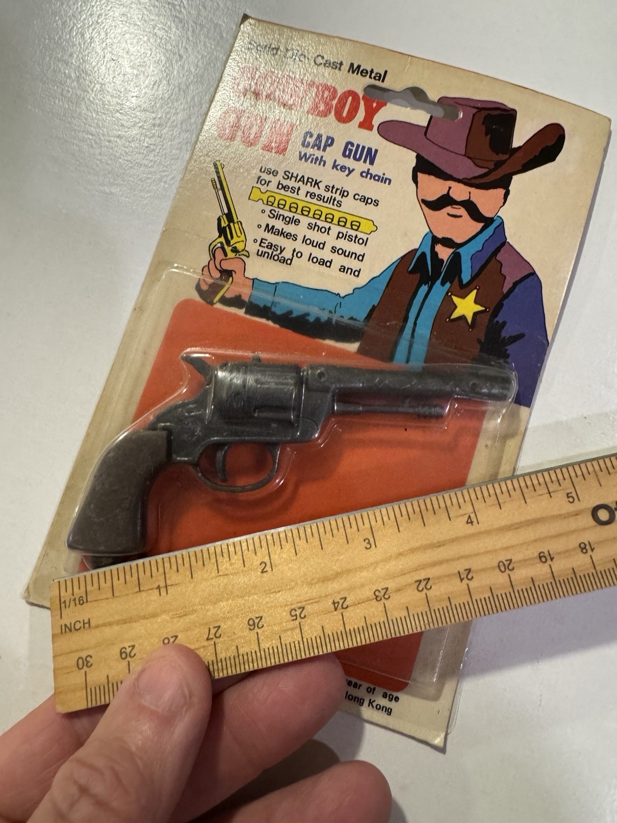 Vintage Die Cast Cowboy Cap Toy Hong Kong MOC Carded No.5003 Toy