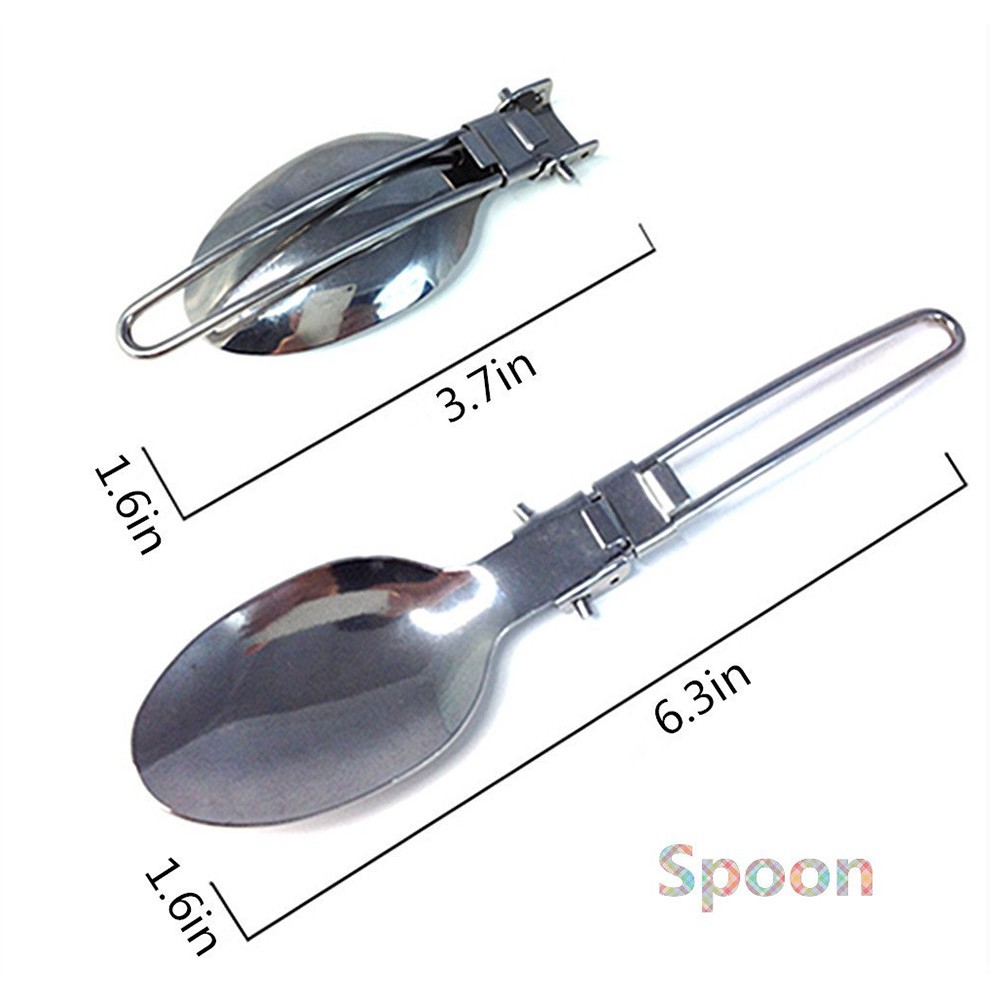 Stainless Steel 3Pcs Folding Camping Picnic Cutlery Utensil Set Spoon Fork Knife