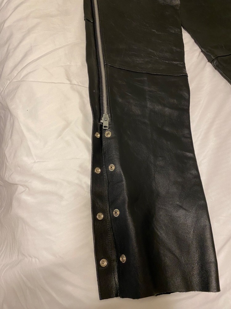 Men's Black Leather Chaps Fetish