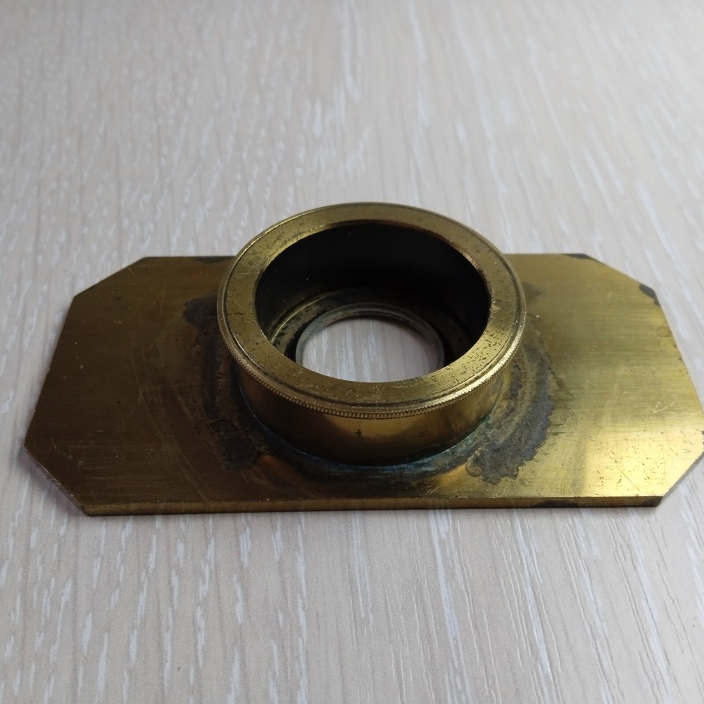 ANTIQUE BRASS COMPRESSORIUM SLIDE STAGE UK  MICROSCOPE PART    #0202