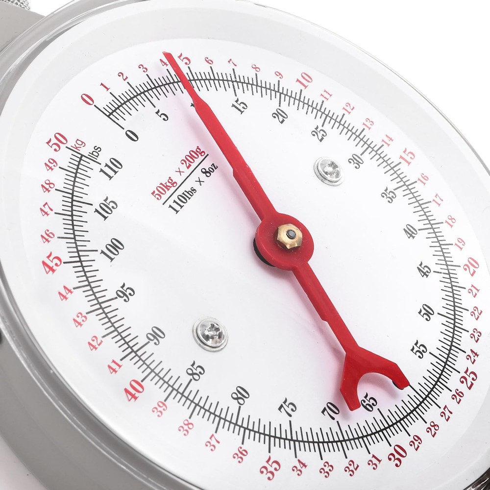 Acshio Precision Hanging Scale, 110 LB / 50KG Spring Dial Weight Scale Large ...