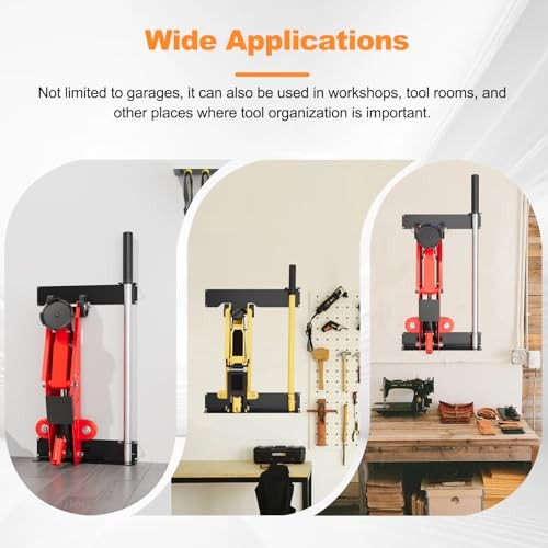 Wall-Mounted Floor Jack Stand Storage Compatible with Racing Jacks from 1.5-3