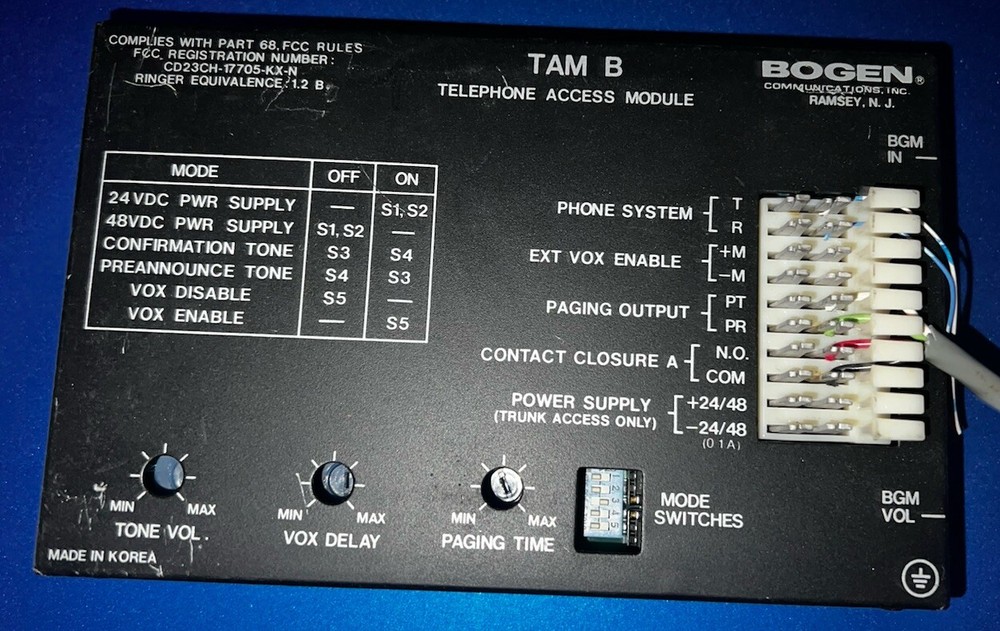 Bogen TAM-B Telephone Access Module