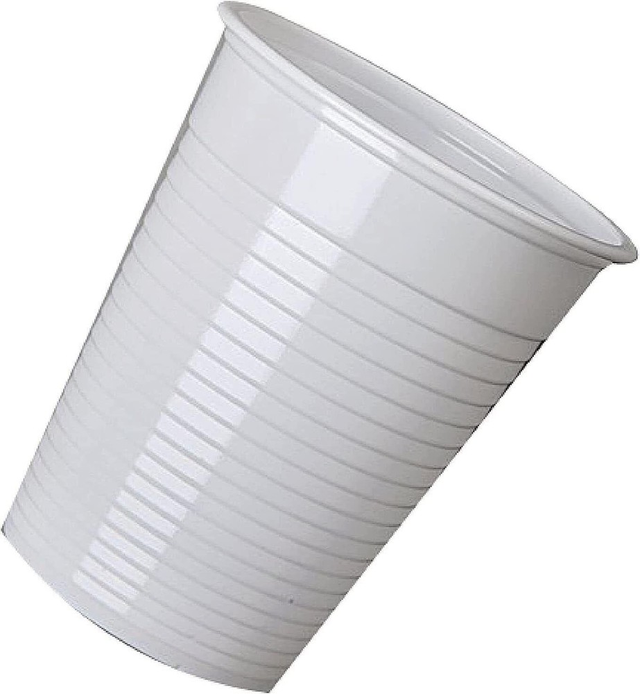 100pc Reusable White Plastic Cups 7oz Disposable Cup 180Cc White Drinking