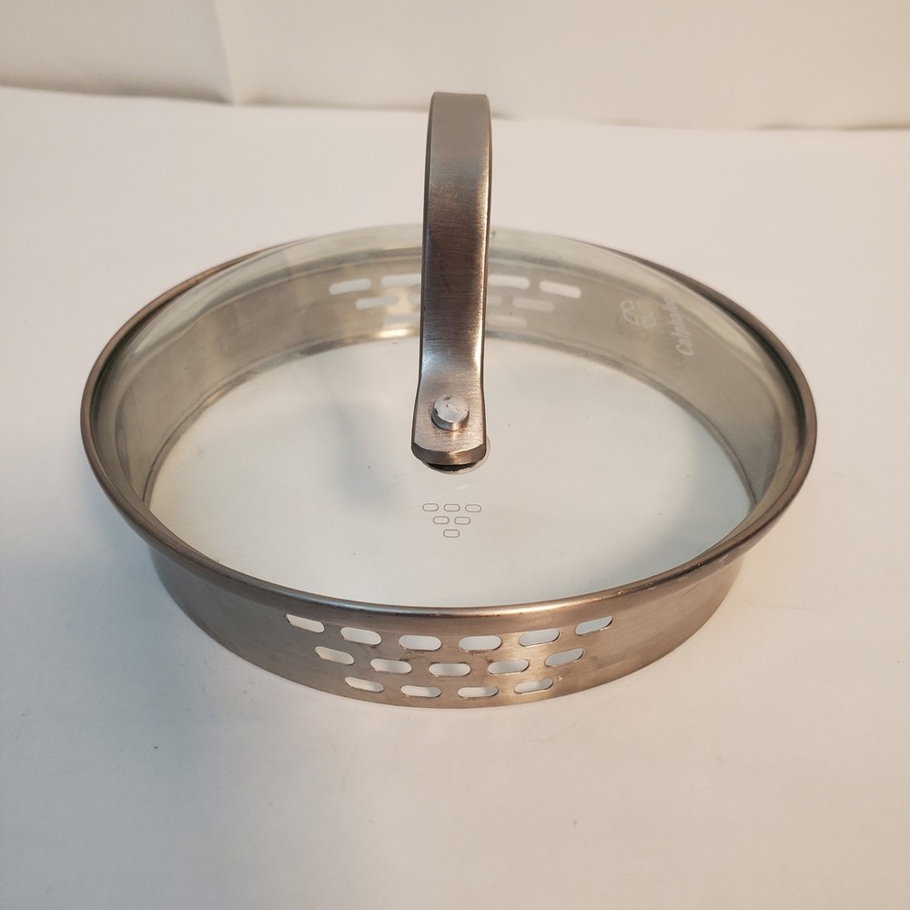 Calphalon Tempered Glass Replacement Lid Only 2 Strainers Measures 5 1/4" Inside
