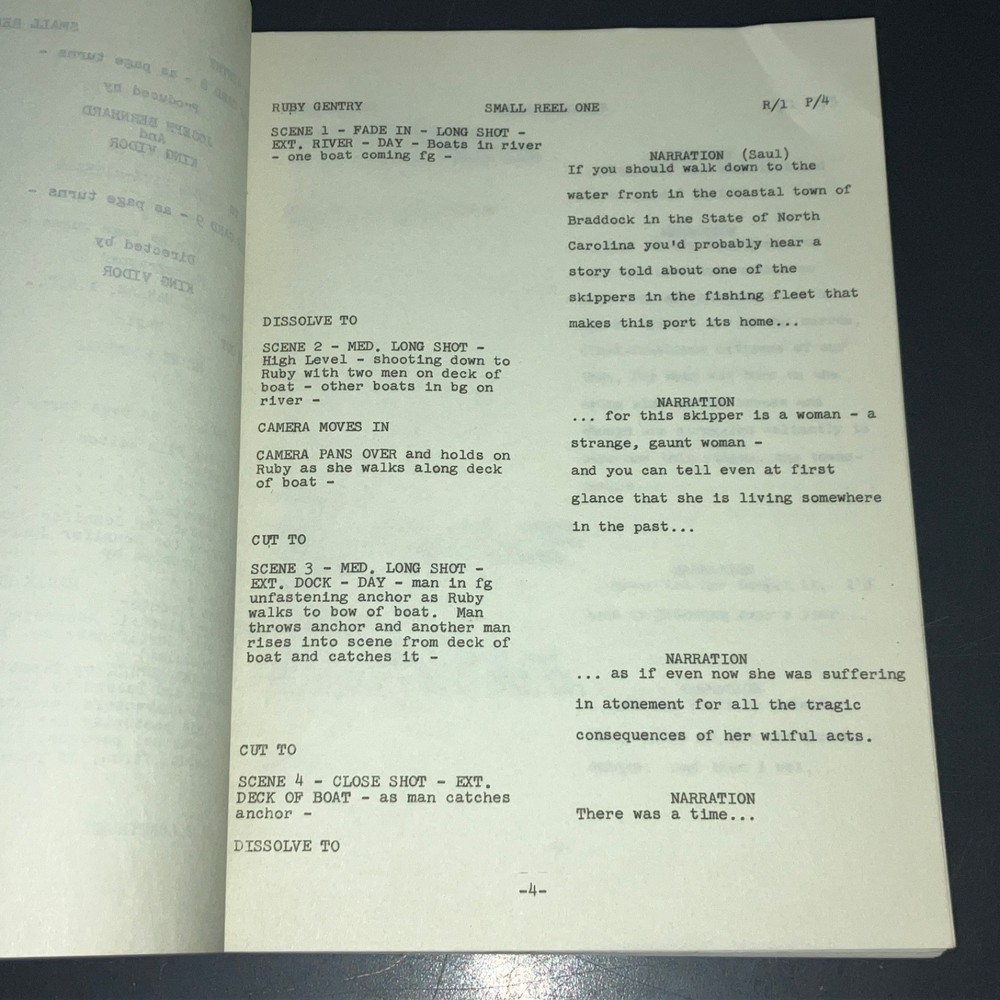 RUBY GENTRY (c1952) Heston/Jones - Scarce Moviola Continuity / SELZNICK +COA!