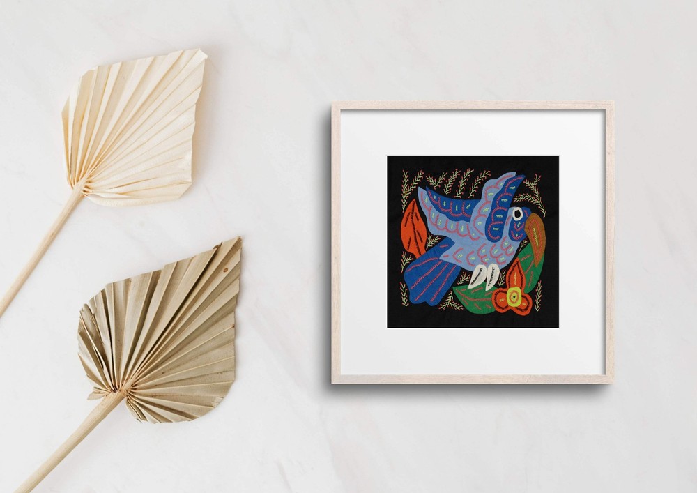 Multi-Color Bird Blue Molita