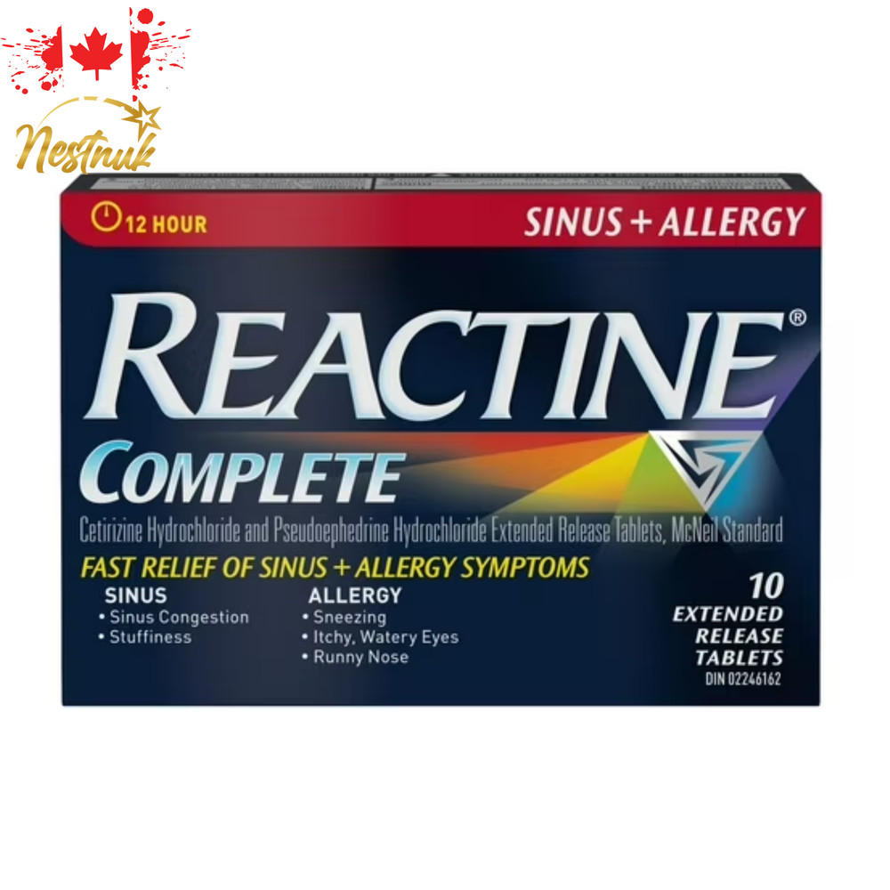 Reactine Complete Sinus + Allergy 10 Tablets – Fast Relief – Non-Drowsy Formula