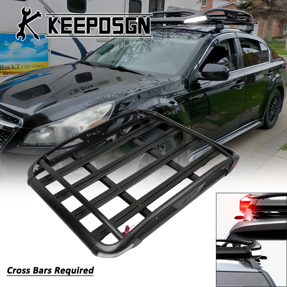 For Subaru Legacy Aluminum Top Roof Rack Cargo Carrier Basket Holder LED Lights