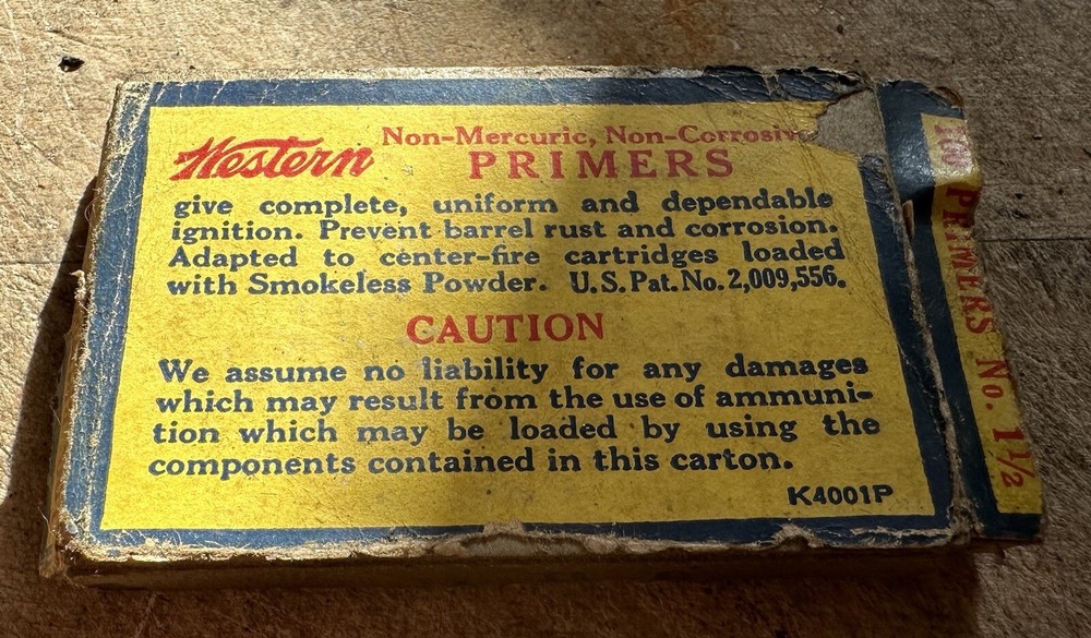 Antique Western Paper Shot Shell Empty Primer Box