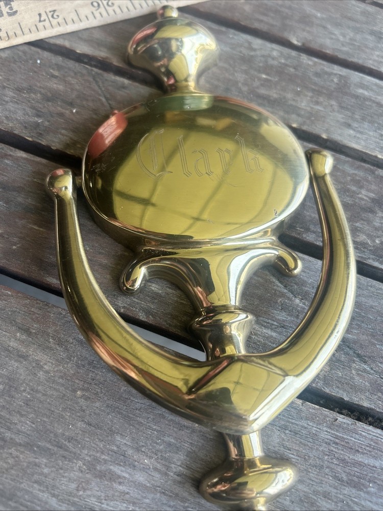 Things Remembered Solid Brass Hand Crafted Spain Door Knocker “Clark” Lampoon
