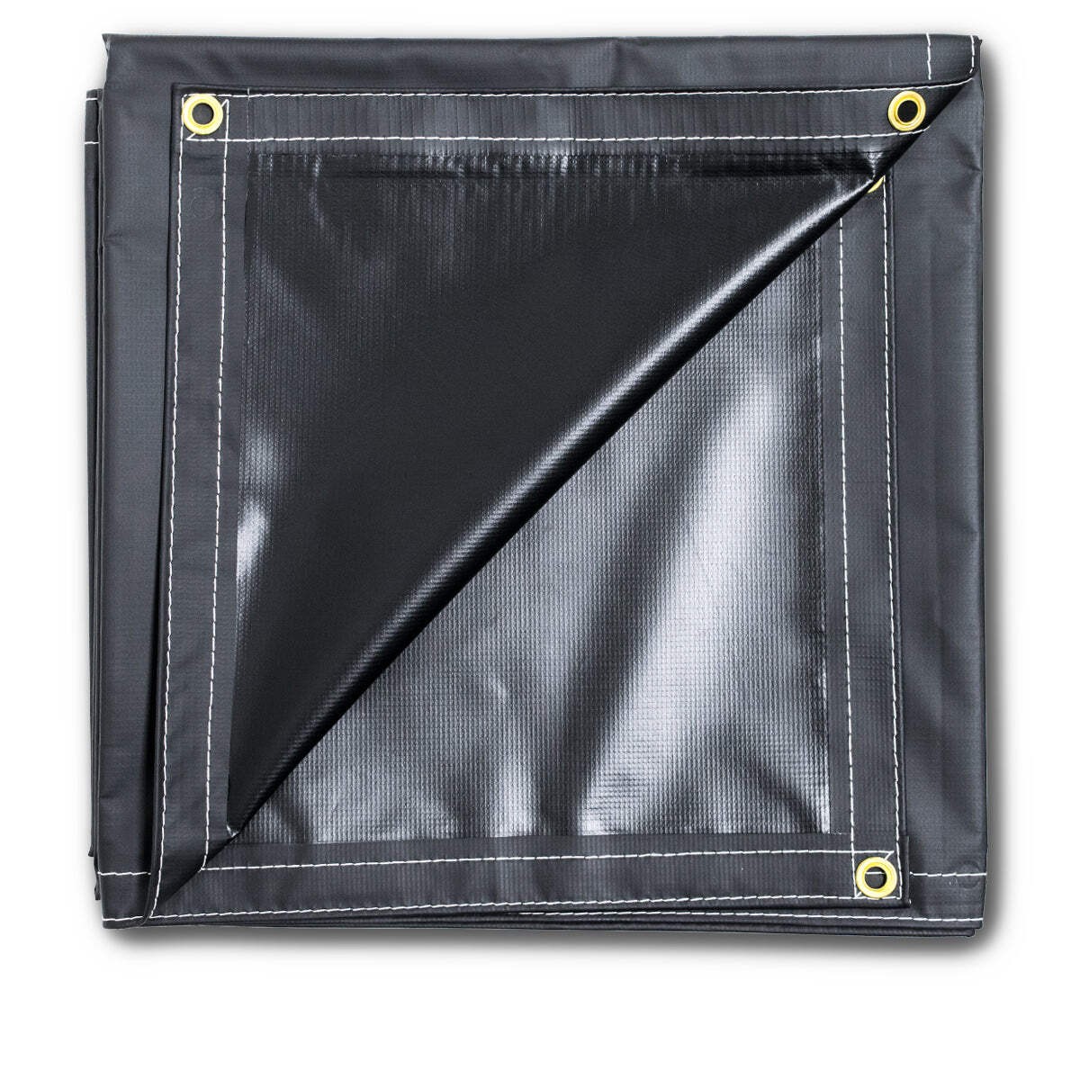 10X12 Heavy Duty Multi-Purpose PVC Solid Vinyl Black Tarp Tarpaulin w/ Grommets