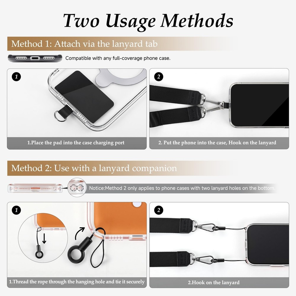 Multifunctional Phone Lanyard Black