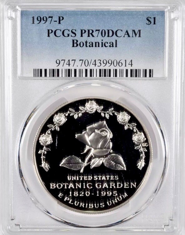 1997 BOTANIC GARDEN Silver Dollar PCGS PR70 💥FLAWLESS QUALITY💥