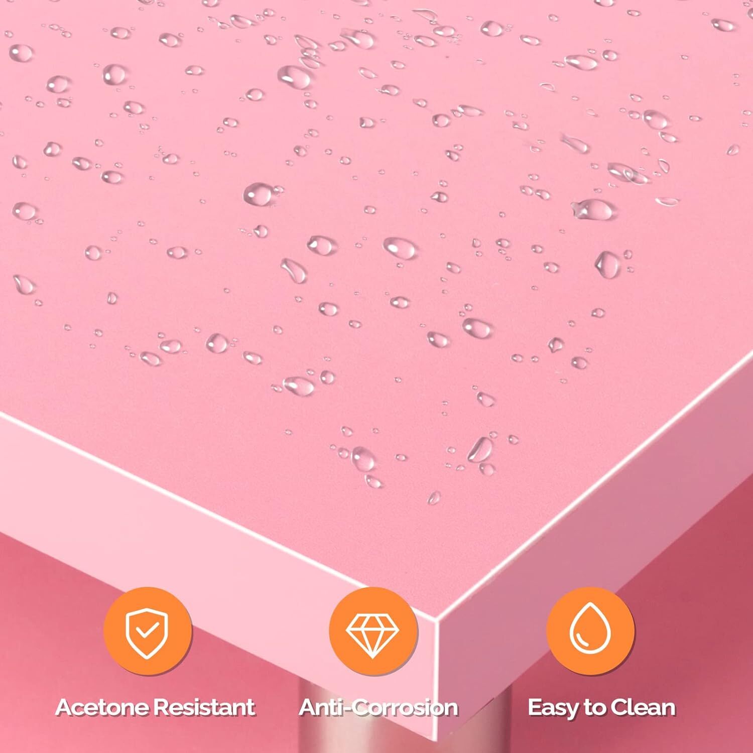 Pink Manicure Table Nail Desk Nail Table Beauty Salon Station w/ Dust Collector