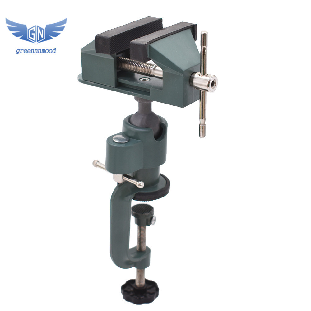 Universal Table Vise 3" Aluminum Swivel 360° Rotating for Holding Small Parts