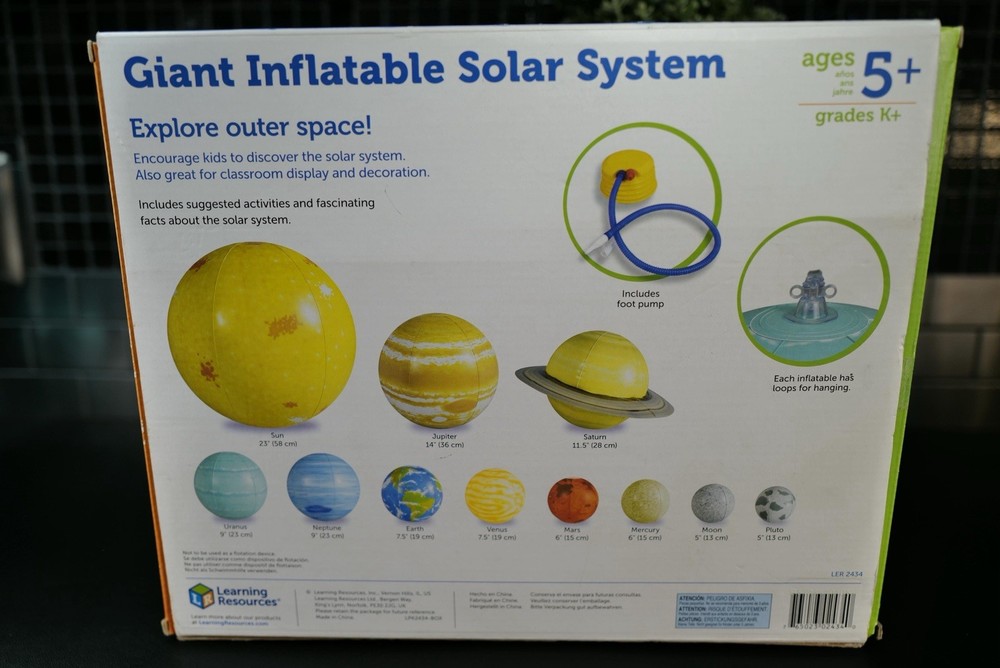 Learning Resources Giant Inflatable Solar System Classroom Set Pump Unused