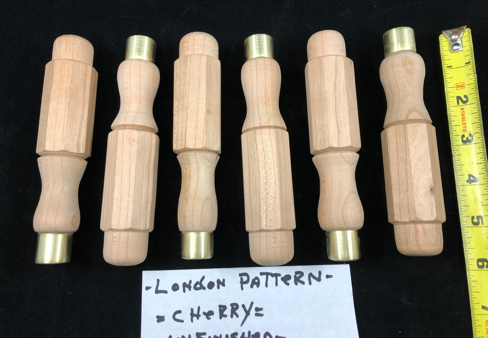 London Pattern Set of 6 Cherry Chisel Handles for Restoration