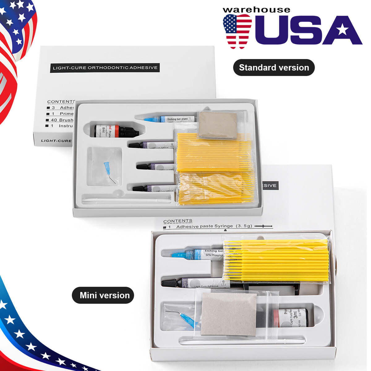 Dental Bracket Braces Glue Ortho Bonding Light Cure Resin Composite Kit