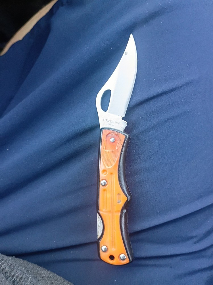 STIHL Orange Lockback Folding Pocket Knife