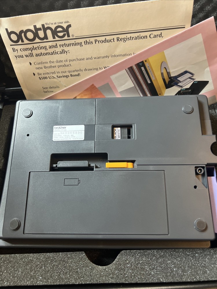 BROTHER P-Touch Label Maker Model Deluxe PT-20 w/ Case