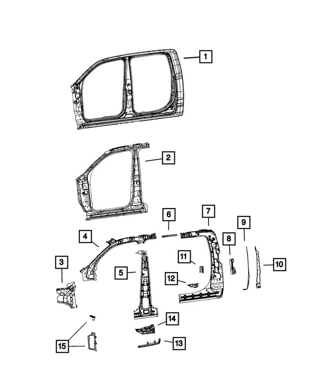 Genuine Mopar C-Pillar Reinforcement Right 68293822aa