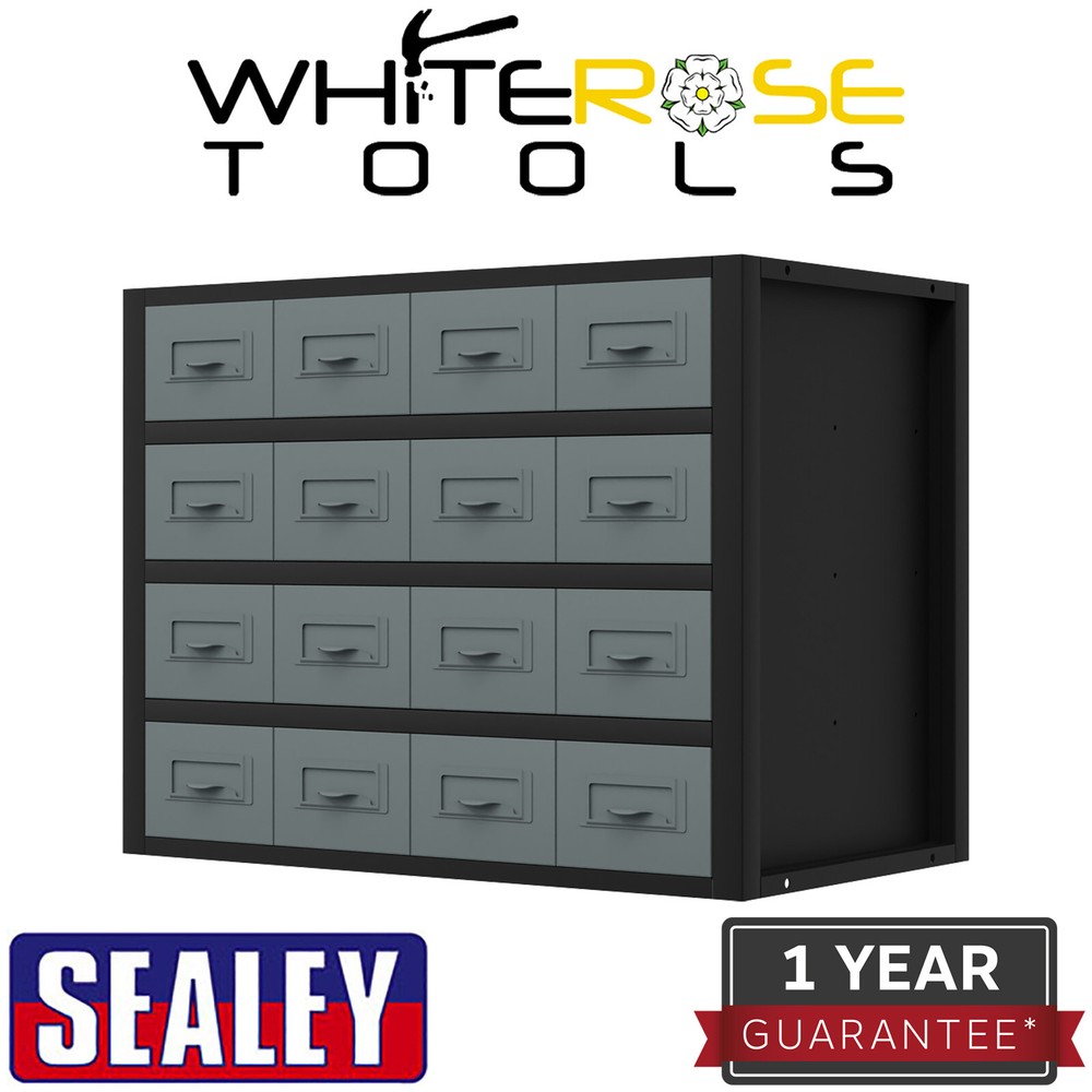Sealey Modular Racking Mid Unit 16 Small Drawers Tool Storage 580mm