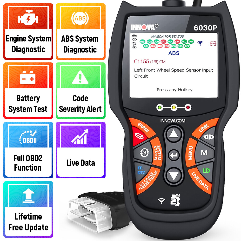 INNOVA 6030P Car OBD2 Scanner ABS Check Engine Battery Diagnostic Code Reader