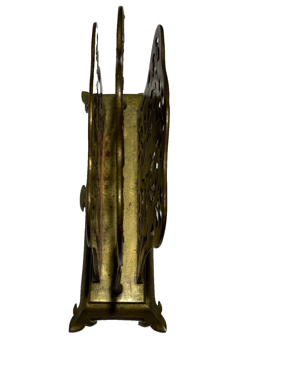 Antique Ornate Hollywood Regency/Nude Lady/French Bronze/2 Slots Letter Holder