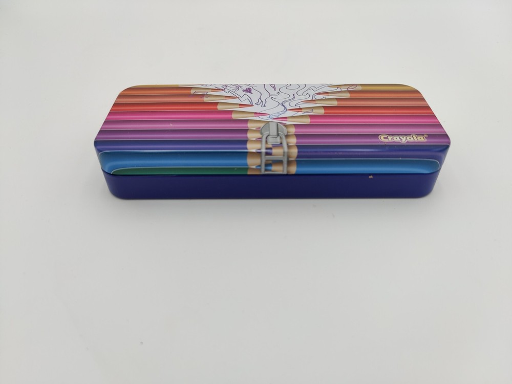 Crayola Tin Pencil Box/Storage Case 8"x3"