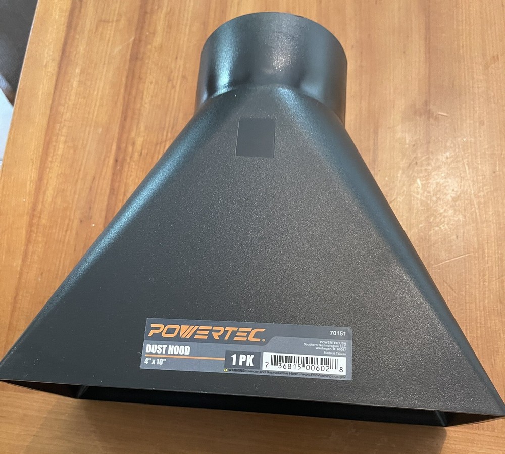 PowerTec 70151 Dust Hood 4" X 10"  Rectangular Funneled Shape -New-