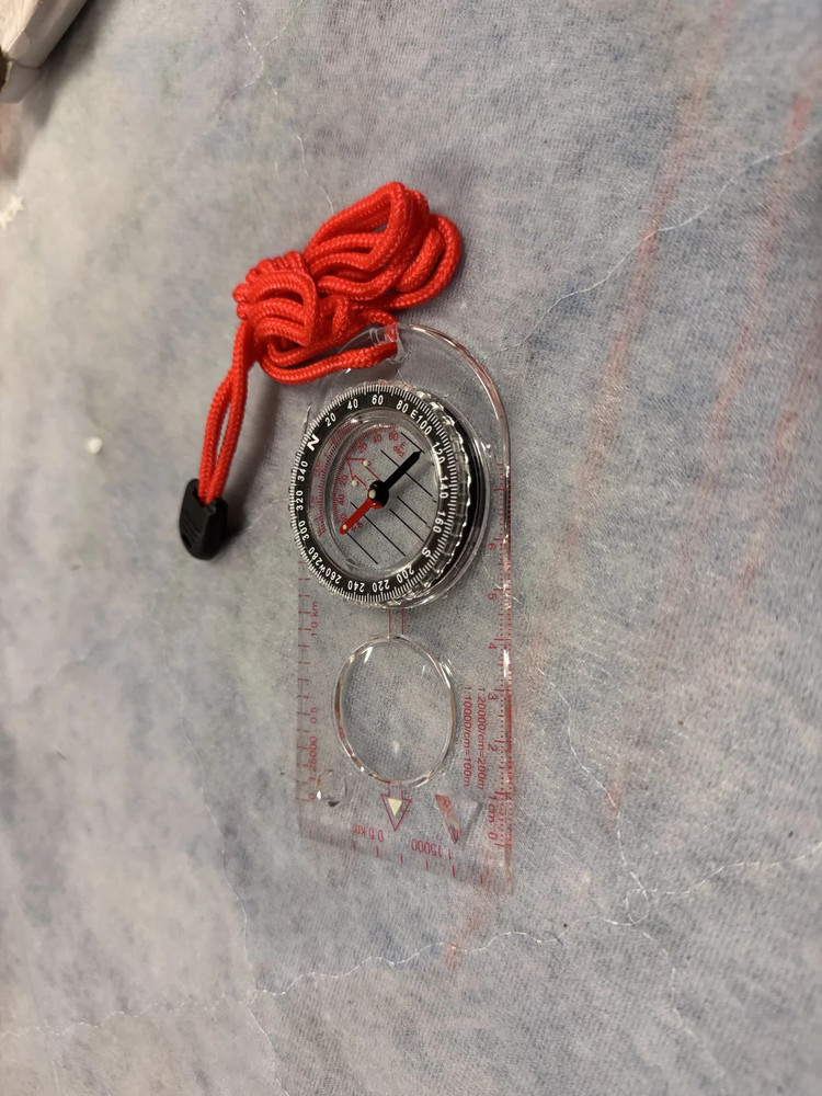 Transparent Baseplate Compass with Lanyard – Orienteering Hiking Navigation Tool