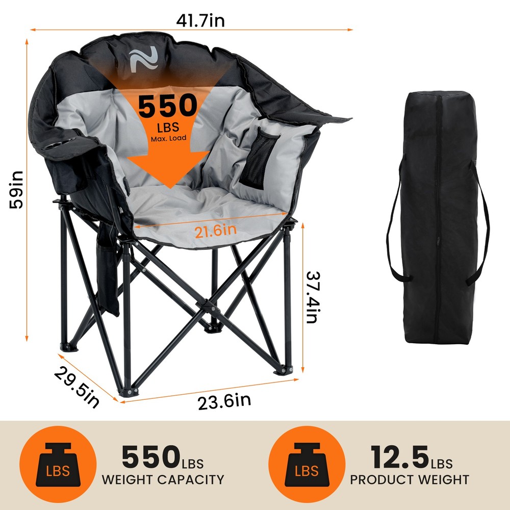 XL Camping Chair with Heating - 3 Modes & Massage Function