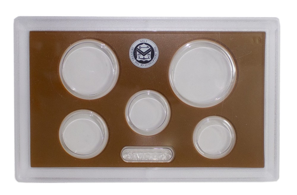 Empty Plastic Lens with Brown Insert Holds 5 Coins, 5 Pack