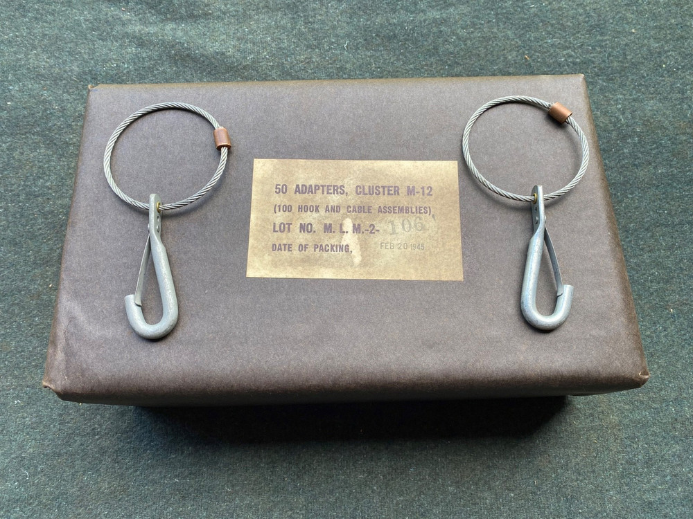 Original PAIR WW2 US Air Force USAAF Aircraft M12 Hook & Cable Assemblies - 1945