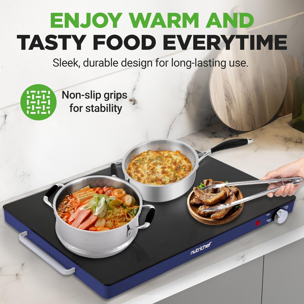 NutriChef Electric Warming Tray (Blue)