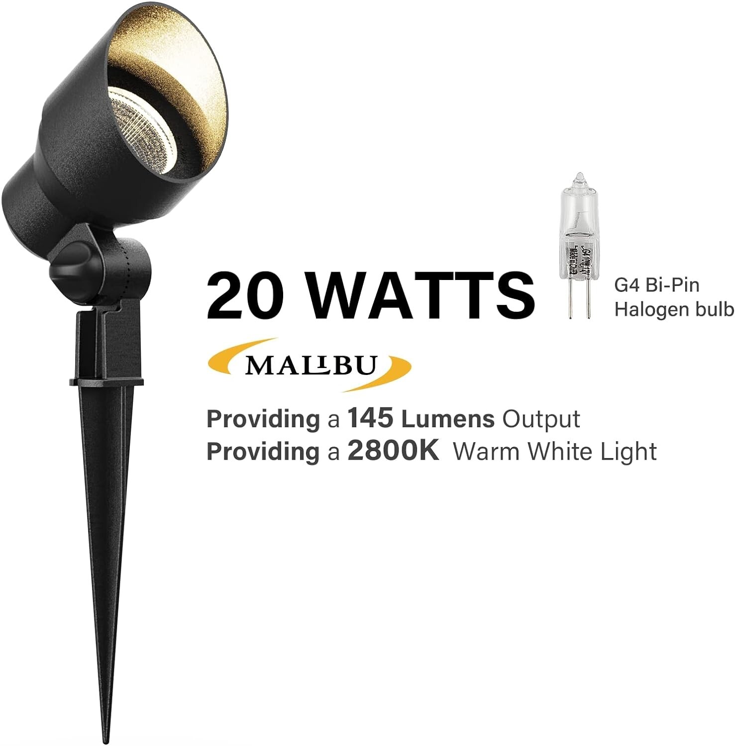 Malibu 9604 20W Landscape Lights Outdoor Floodlight Weatherproof Metal - 4 PACK