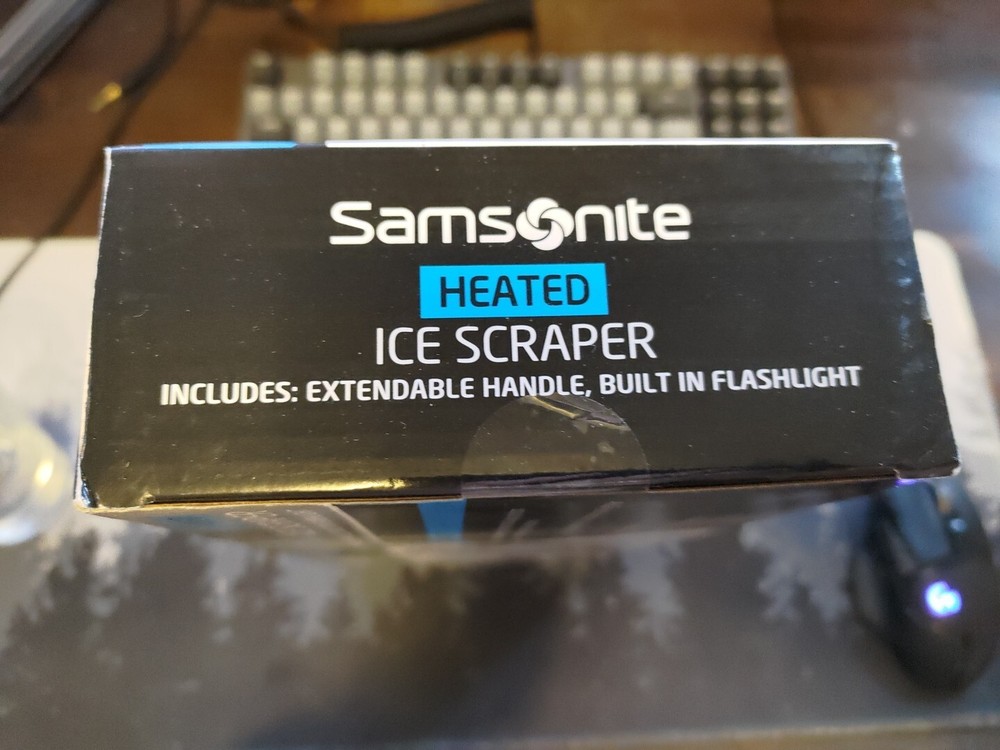 Samsonite HEATED ICE SCRAPER - Extendable Handle, Built In Flashlight