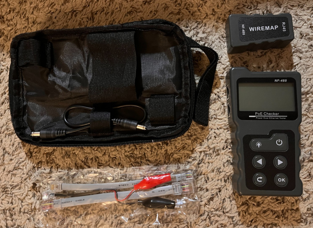 NF-488 Network Cable Tester Poe Checker Continuity Tester Loop-Back Test