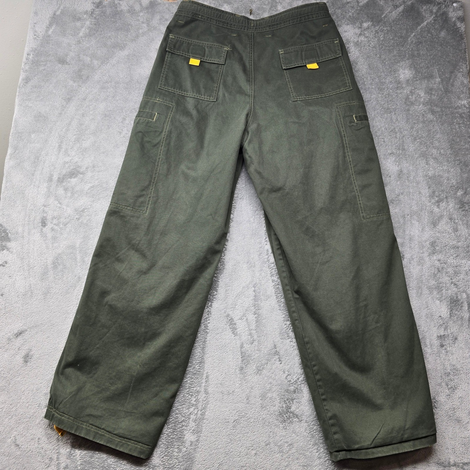 Vintage MACGEAR Reversible Cargo Pants Mens 36x32 Yellow/Green Gothic Skater