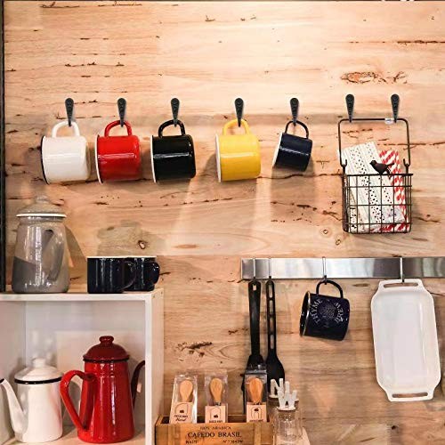 15Pcs Black Wall Mounted Coat Hooks, Hanger Hook with 30 15PCS + Single Hook
