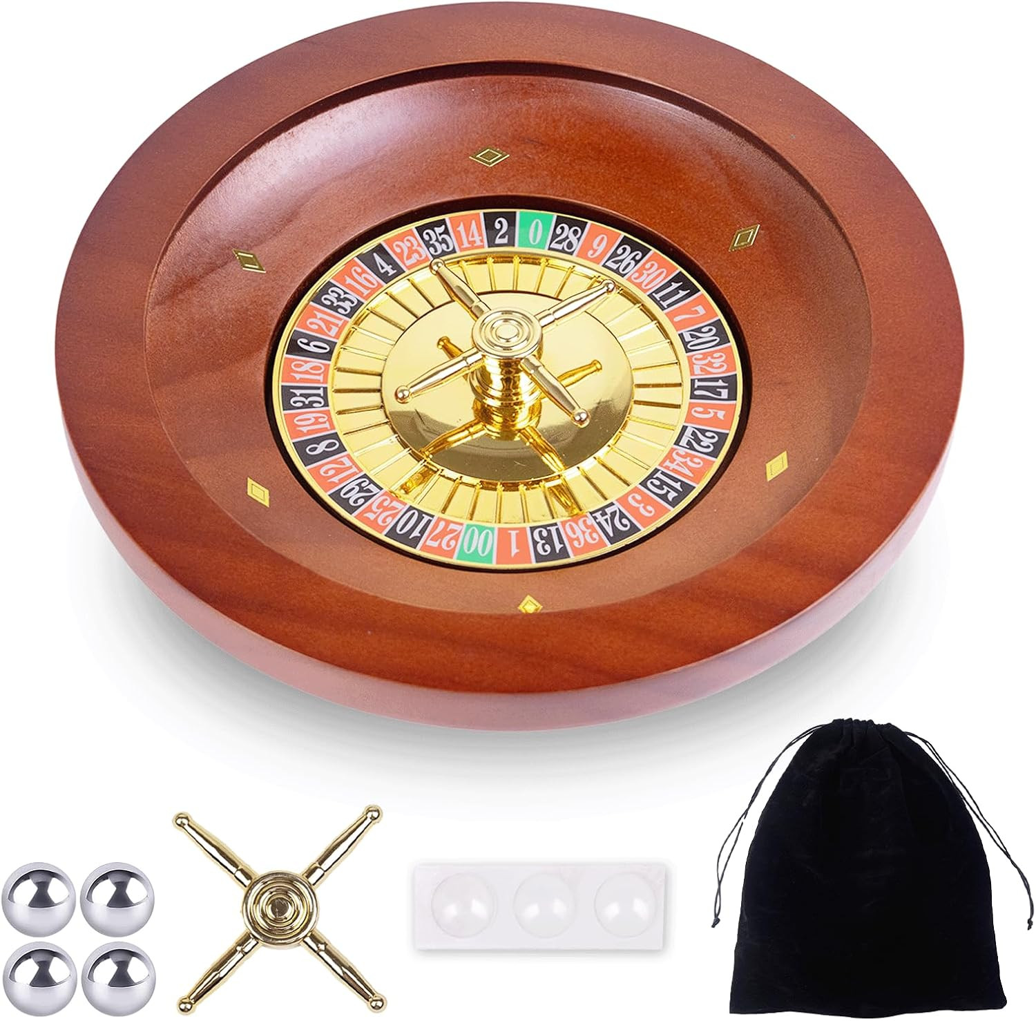 10 Inch Wooden Roulette Wheel,Professional Solid Wood Casino Roulette Wheels for
