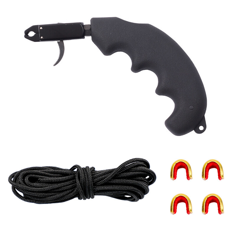 Archery Release Aid Handle Thumb Caliper + 3m D Loop String + 4pcs Copper Buckle
