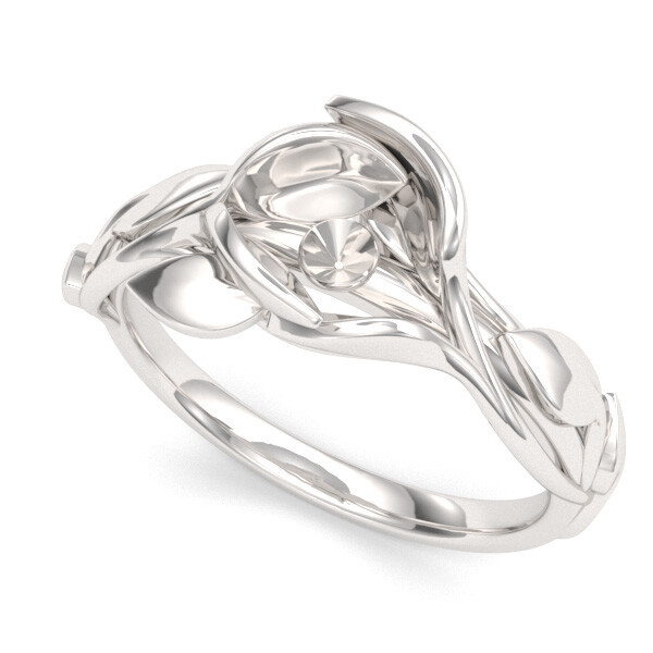 Floral-Leaves Engagement ring