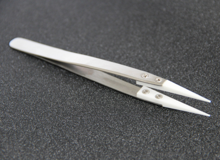 2pcs Circuit board maintenance ceramic tweezers replaceable maintenance tool
