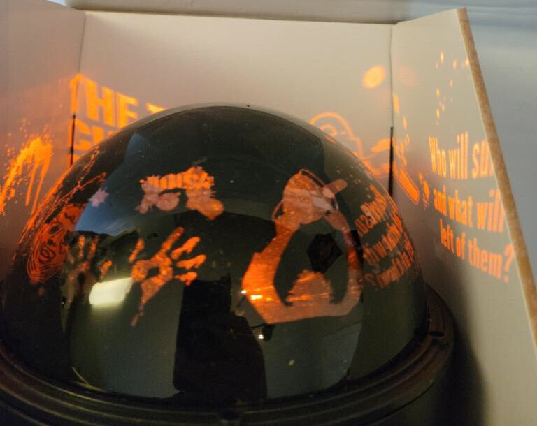 Texas Chainsaw Massacre LED Shadow Rotating Light Dome Projector Orange Gemmy