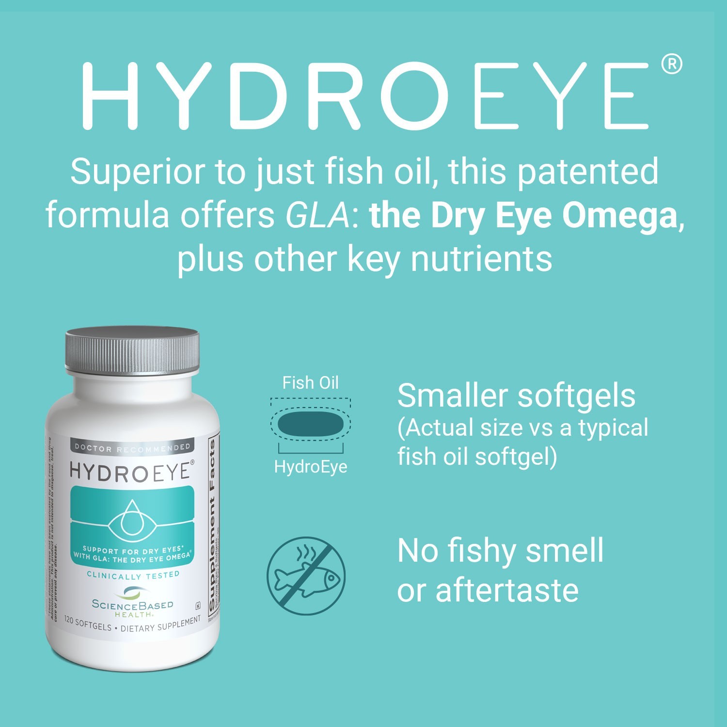 HydroEye® Dry Eye Supplement – Guaranteed Genuine | From Brand | 120 Softgels