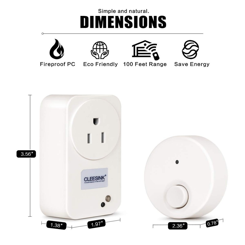 Garbage Disposal Wireless Switch Kit, Self-Powered Portable Remote Control Ou...