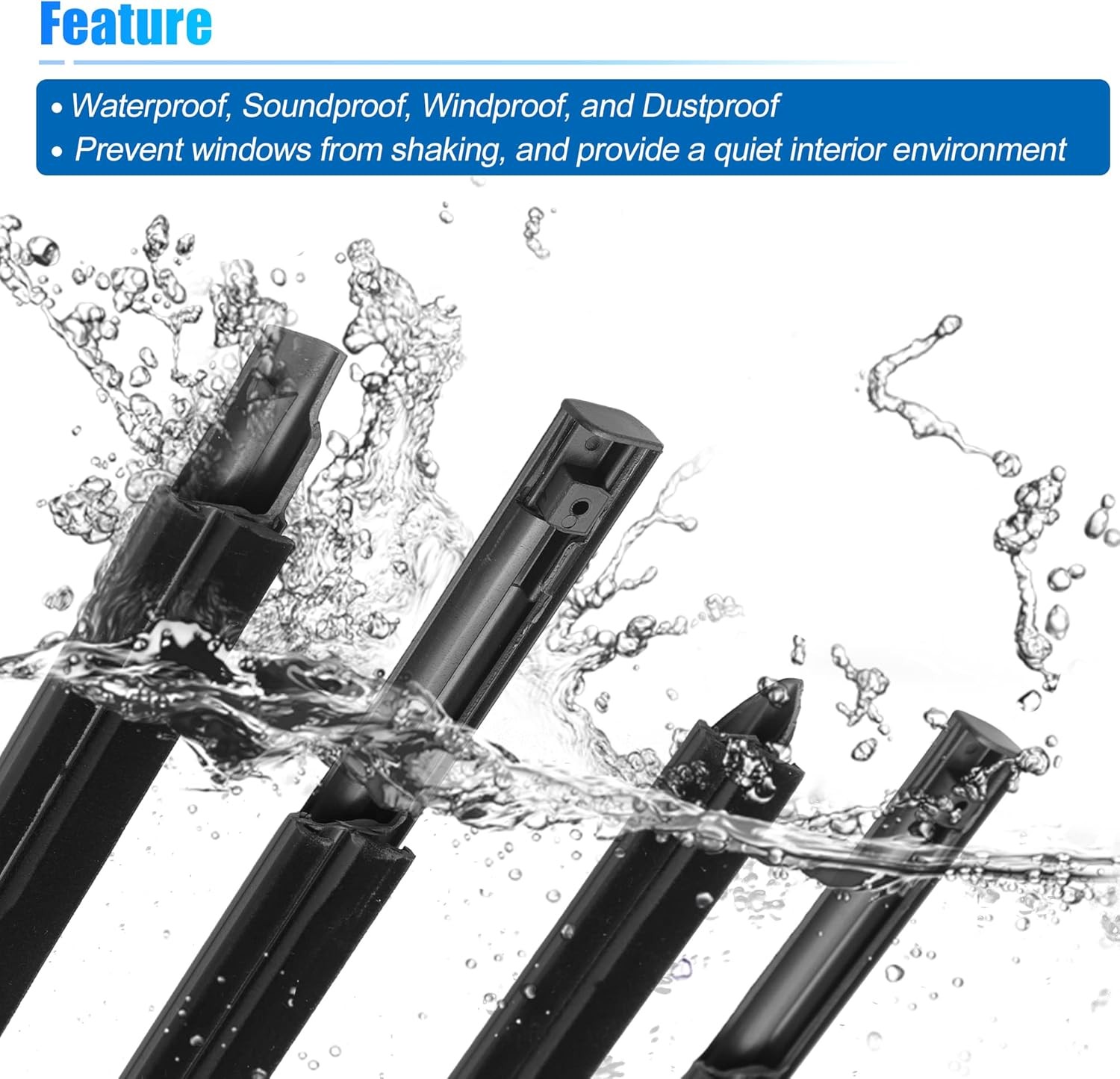 4pcs Weatherstrip Window Trim Seal Belt Car Outside Window Seal Belt for 1500