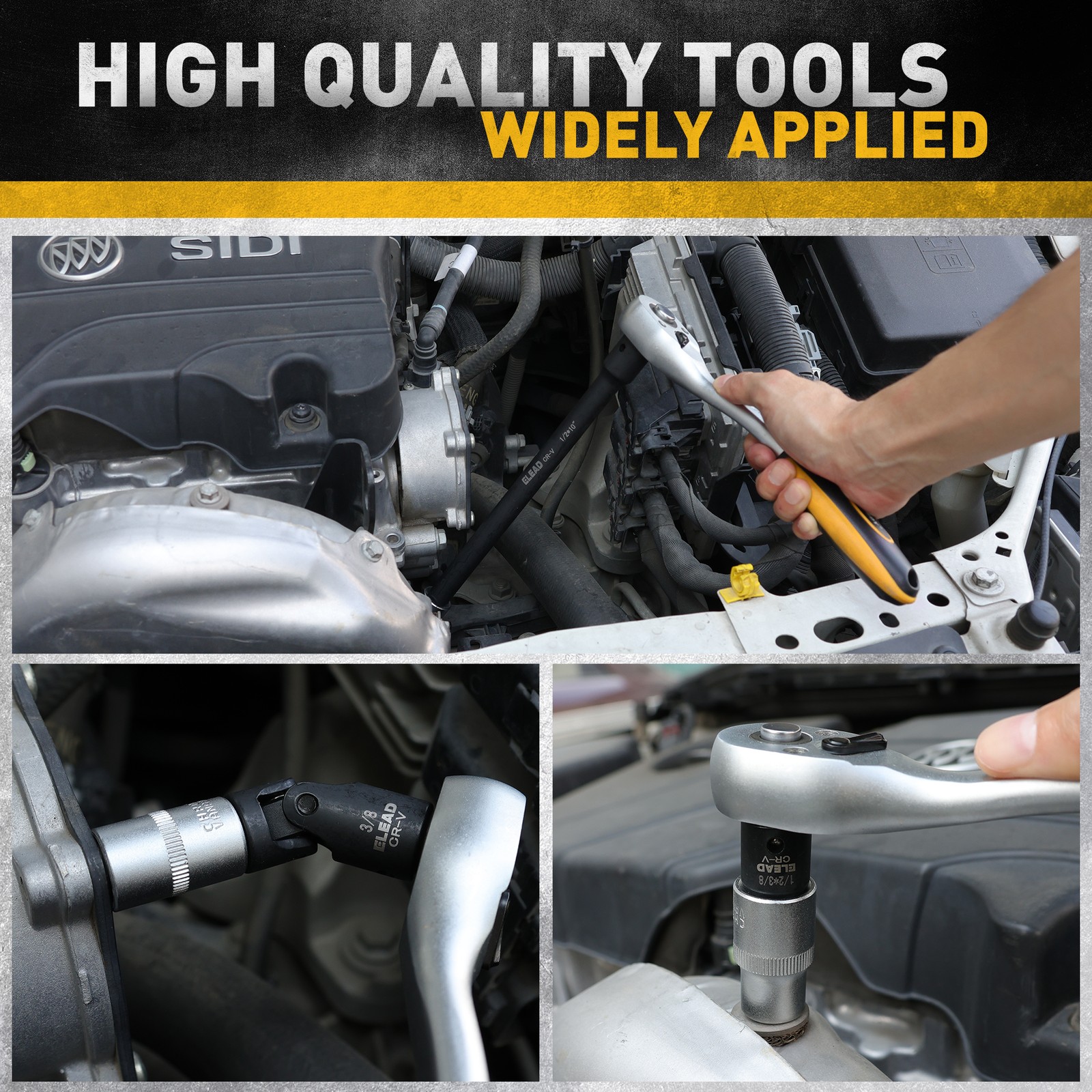 18PCS Impact Socket Extension Set 1/4" 3/8" 1/2" Drive Adapter Swivel Joints